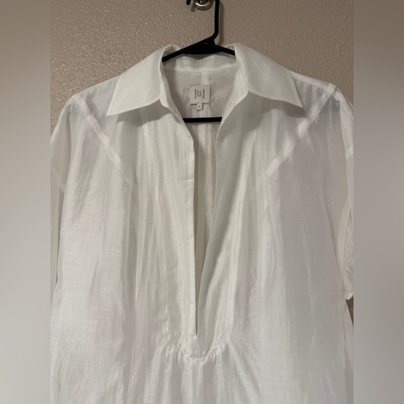 NWOT Helsa The Musee Midi Dress White Sheer Resort Vacation Beach S Summer Dress - Picture 5 of 9